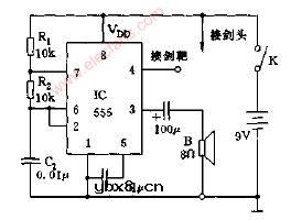 击剑中的发声电路图