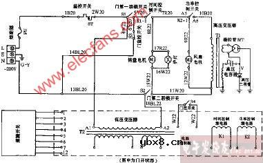 蚬华E70E-2 E100-2电脑式微波炉电路图
