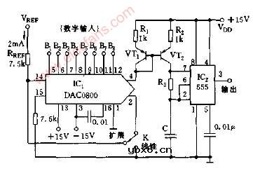 数字控制式无稳态多谐振荡器电路图