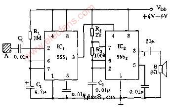 电子触摸游戏电路图