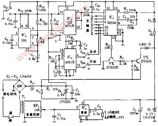 自动电话拨码器电路图