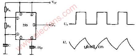 555多谐振荡器基本电路图