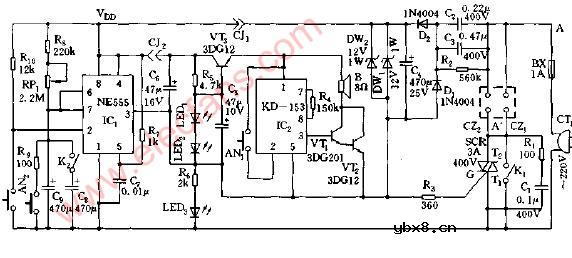 限时讲话声光报讯器电路图