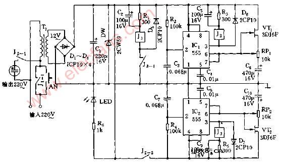 自动电子延时开关电路图