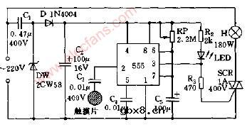 触摸式定时节能灯电路图