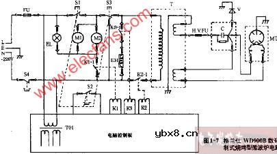 格兰仕WD900B数码控制式烧烤型微波炉电路图
