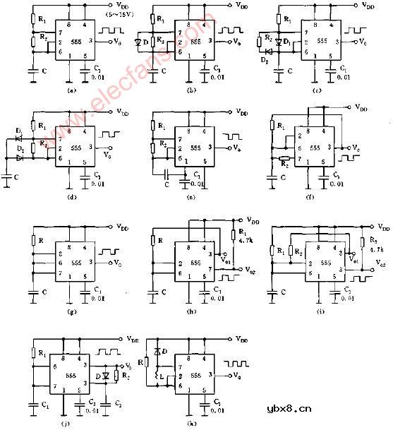多谐振荡器的11种基本电路图