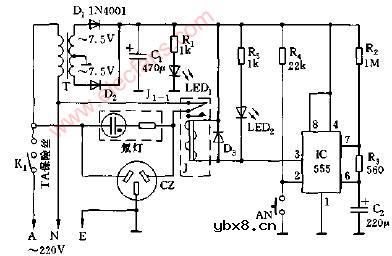 电烙铁自动电源开闭器电路图