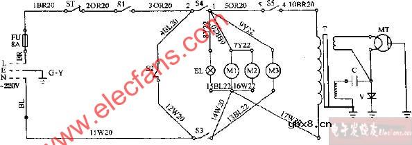 富士宝W-8512机械式微波炉电路图