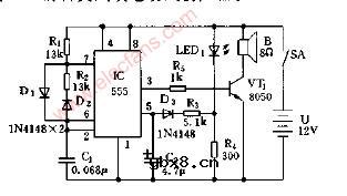 中功率变音调警笛声发生器电路图