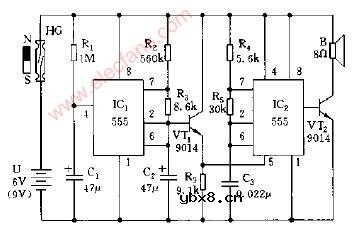 变音调多谐振荡器电路图