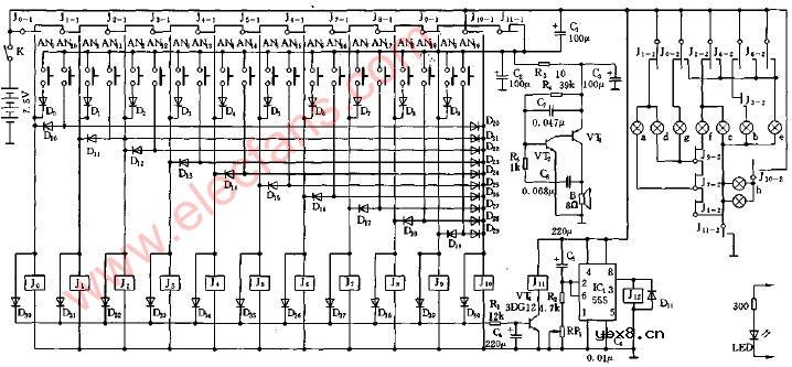 20路抢答器电路图