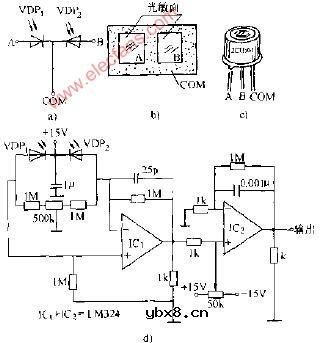 差分式光敏二极管结构及典型应用电路图