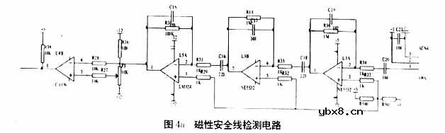 磁性安全线检测电路