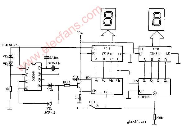 数字秒表电路图