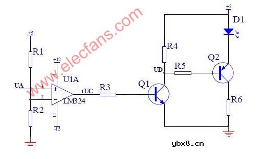用集成运放构成光电开关电路