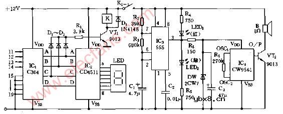 住宅楼智能报警系统种的音响电路图2