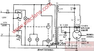 三乐牌WP-650A电脑式微波炉电路图
