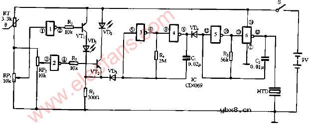 双向超温报警器电路图