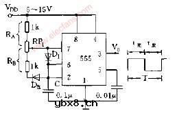 占空比可调的方波产生器电路图