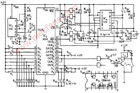 可编程定时、分频两用电路图