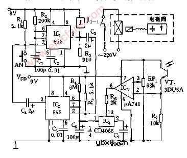 自动冲厕节水控制器电路图