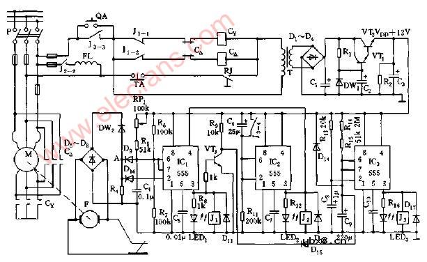 直流马达点焊机节电装置电路图