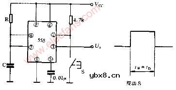 单稳态触发式定时电路图