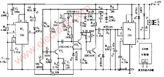生产线自动计数装置电路图