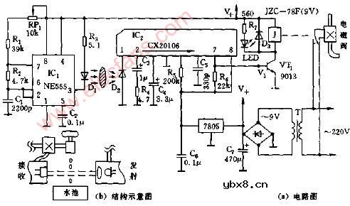 光电式自动节水开关电路图