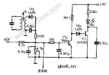 发光二极管调谐指示电路图