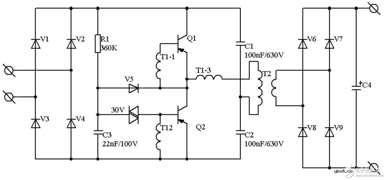 石英灯电子变压器电路图