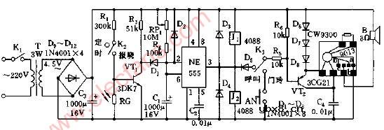 多功能定时呼叫器电路图