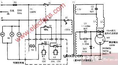 三乐牌WP-650D电脑式微波炉电路图