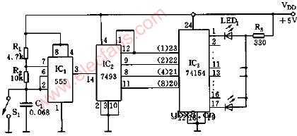 电子滚环游戏机电路图