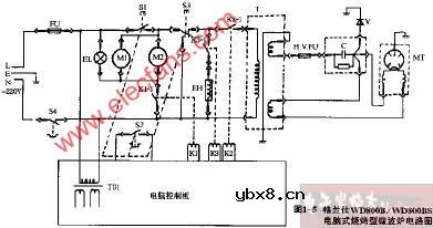 格兰仕WD800B WD800BS电脑式烧烤型微波炉电路图