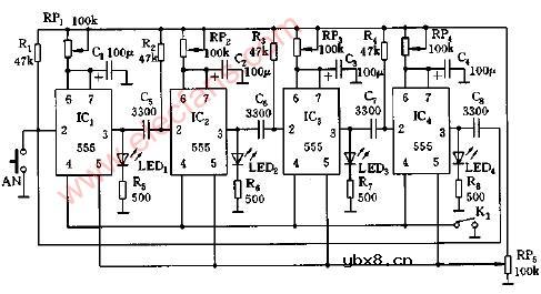 追逐灯光控制器电路图