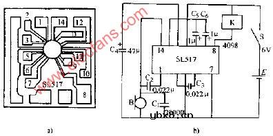 SL517声控继电器电路图