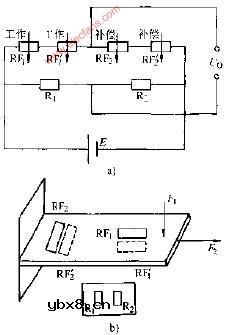 双片工作半桥式力敏电桥3电路图