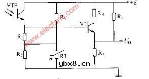 光敏晶体管采用热敏电阻器作补偿电路图