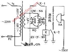 烟雾继电器遥控电铃电路图