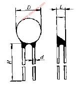 MYH1型压敏电阻器外形电路图