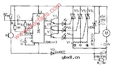 声控电风扇变速器电路图