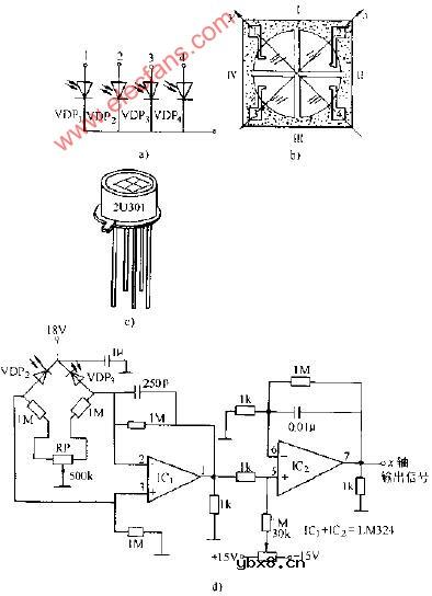 四象现式光敏二极管及其典型应用电路图