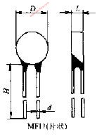 MF11热敏电阻器外型尺寸电路图