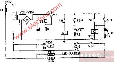 万和XD40-A型电热消毒碗柜电路图
