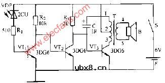 光控杨声器电路图