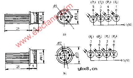 2CU301型四象限式硅光敏二极管外型尺寸电路图