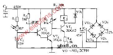 光控雨控继电器电路图