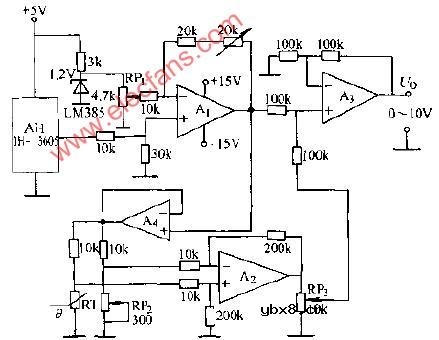 IH-3605带温度补偿的湿度仪电路图
